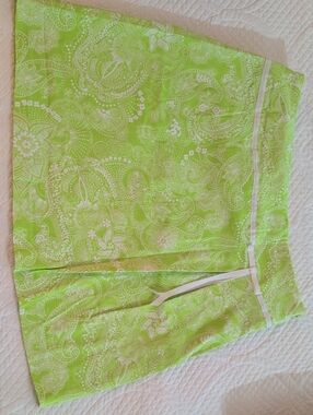 Bright Lime Green Paisley Skirt